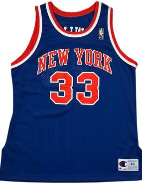 Vintage Champion New York Knicks 50th Anniversary Patrick Ewing Authentic Jersey